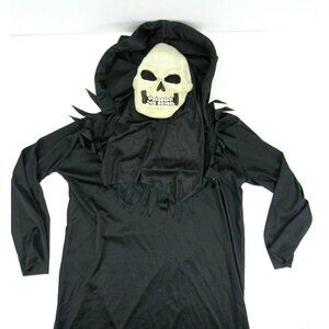 Vintage Easter Unlimited Fun World Skull Halloween Mask Outift 9205 Hood Costume